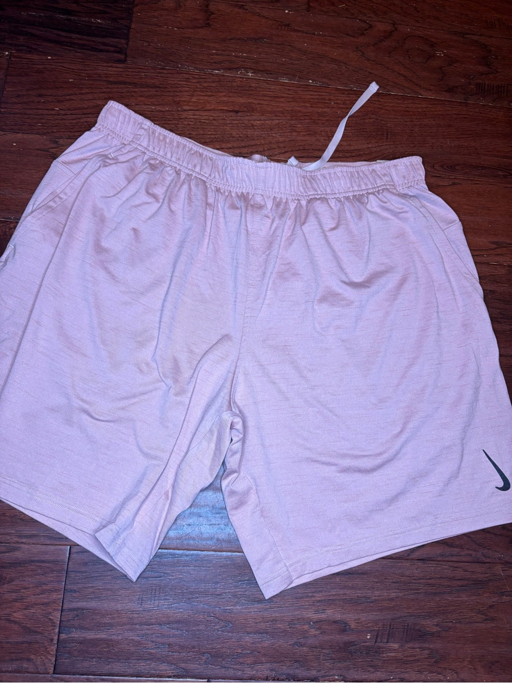 Nike Men’s Pale Pink Athletic Shorts with Swoosh